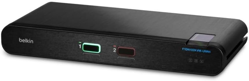 Belkin Universal 2nd Gen Secure KVM Switch, 2-Port Single Head No CAC - 2 Computer(s) - 1 Local User(s) - 3840 x 2160-4 x USBHDMI - Desktop, Under TableDisplayPort - TAA Compliant