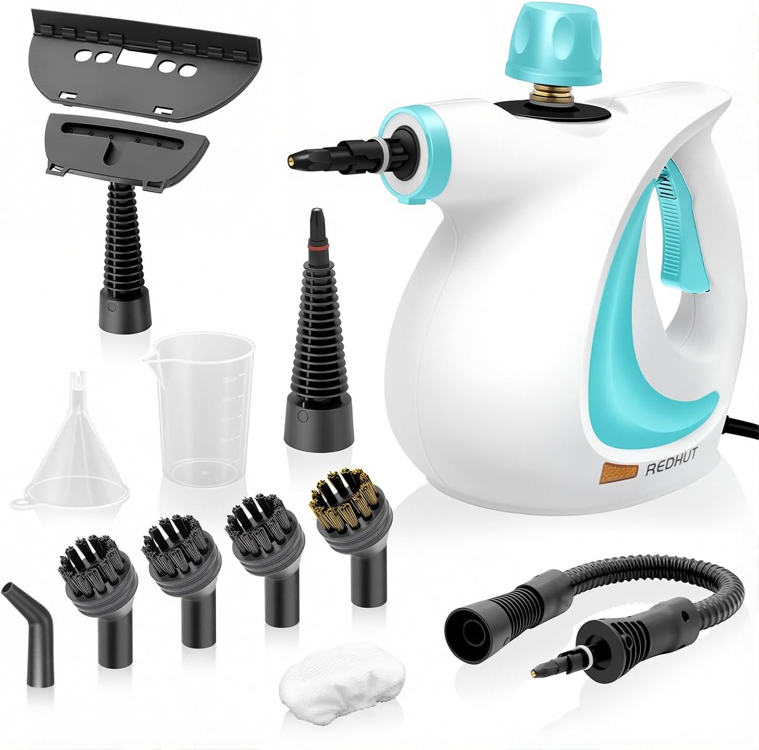 REDHUT Steam Cleaner, Pressurized Handheld Steam Cleaner with 12 PCS Accessories, Multi-Surface Steamer for Home Cleaning, Floor, Tile, Upholstery, Kitchen, Bathroom, Car Interior Cleaning (Blue)