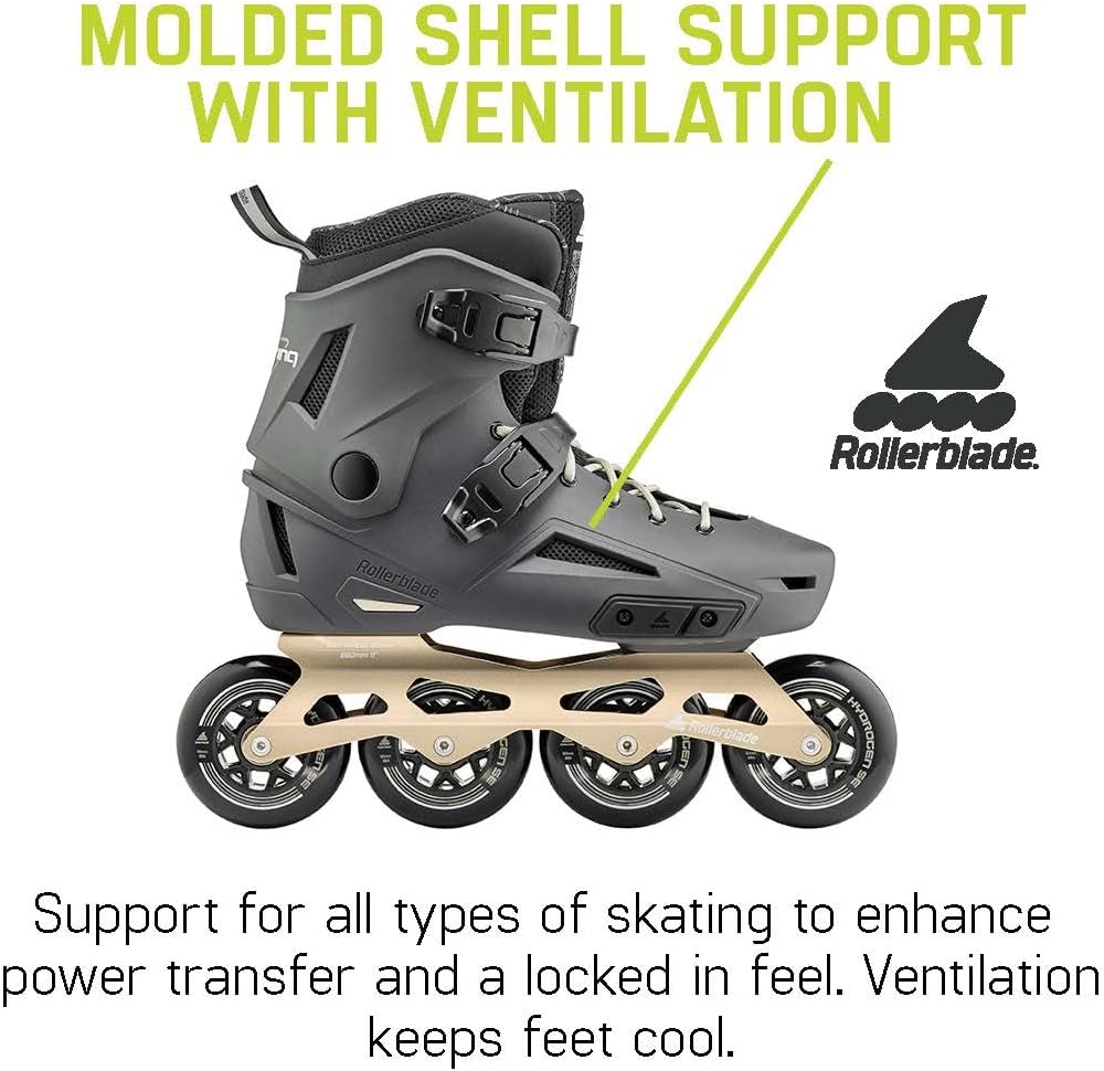 Rollerblade Lightning 90 Men's Urban Inline Skate, Anthracite and Taupe