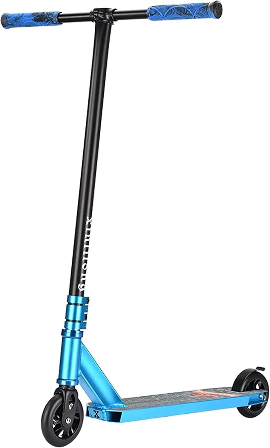 Adult Street Car Two-Wheeled Professional Extreme Scooter Competitive Stunt Car Combination Rod Scooter (Color : Blue) (Black)