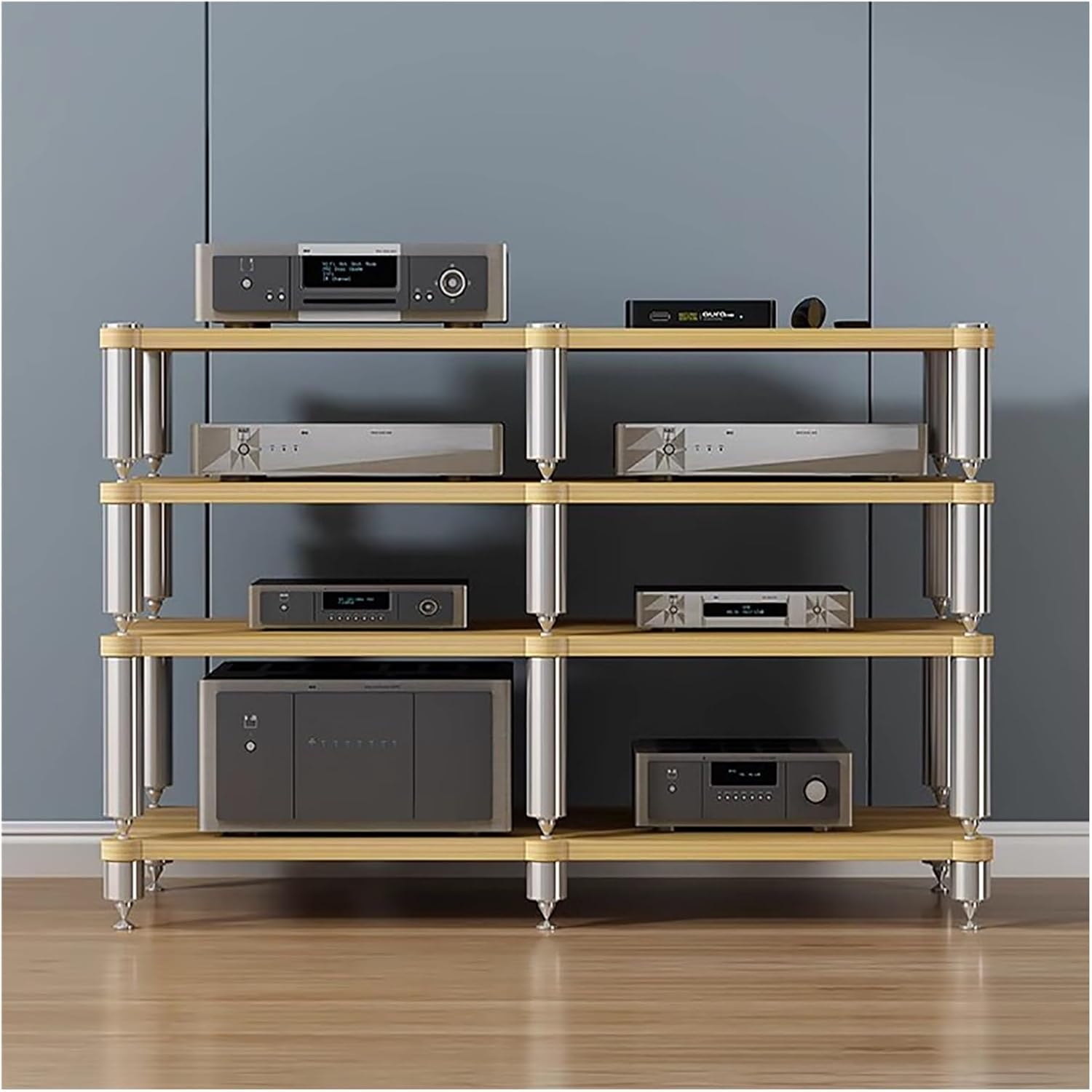 4-Tier AV Media Shelf Tower