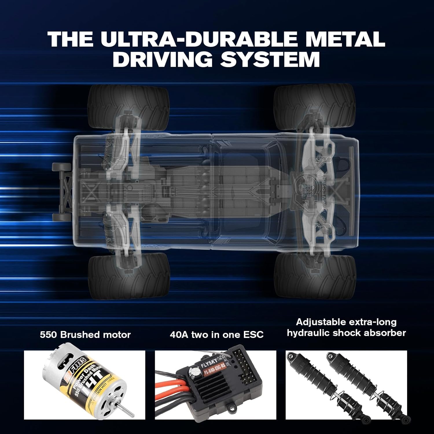 FMS 1/10 RC Truck Ford F100 – 2WD Monster Truck with Licensed Body, 550 Brushed Motor, Oil Shocks, Independent Suspension – All-Terrain RC Crawler, High Speed Off-Road RC Car for Gift（Red High Roller）