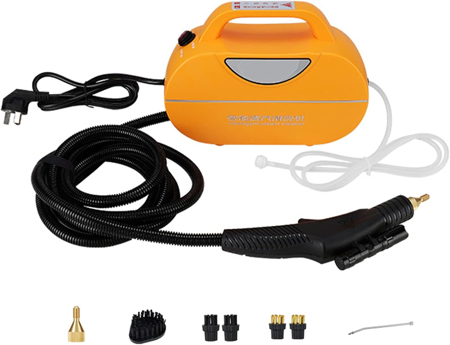 Multifunctionalhigh Pressure Steam Cleaner,3000W Handheld High Temp Portable Cleaning Machine, for Home Use Grout Tile Car Detailing Kitchen Bathroom,Yellow