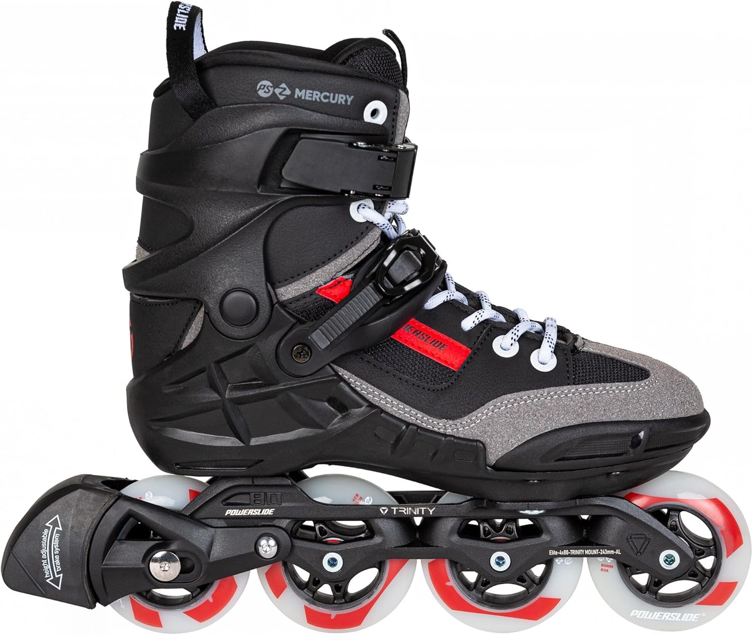 Powerslide Phuzion Mercury 80 Fitness Inline Skate 4-Wheel ABEC 7 Trinity Rail for Men and Women