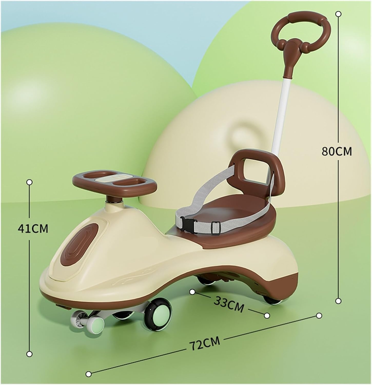 Wiggle Car for Kids Ride-on Toy with Storage Seat Silent Wheel Anti-Rollover, for Toddler Boys Girls(No Push Handle)