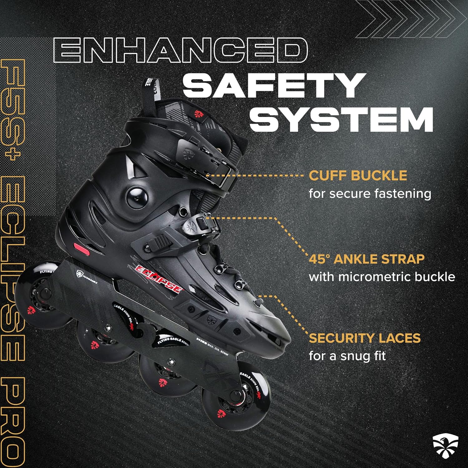 Flying Eagle FS5+ Eclipse Pro Adult Inline Skates - Outdoor Urban Inline Roller Skates Adults, Freeskates, Outdoor Skate Roller Adult, Slalom Skate, Skating Shoes