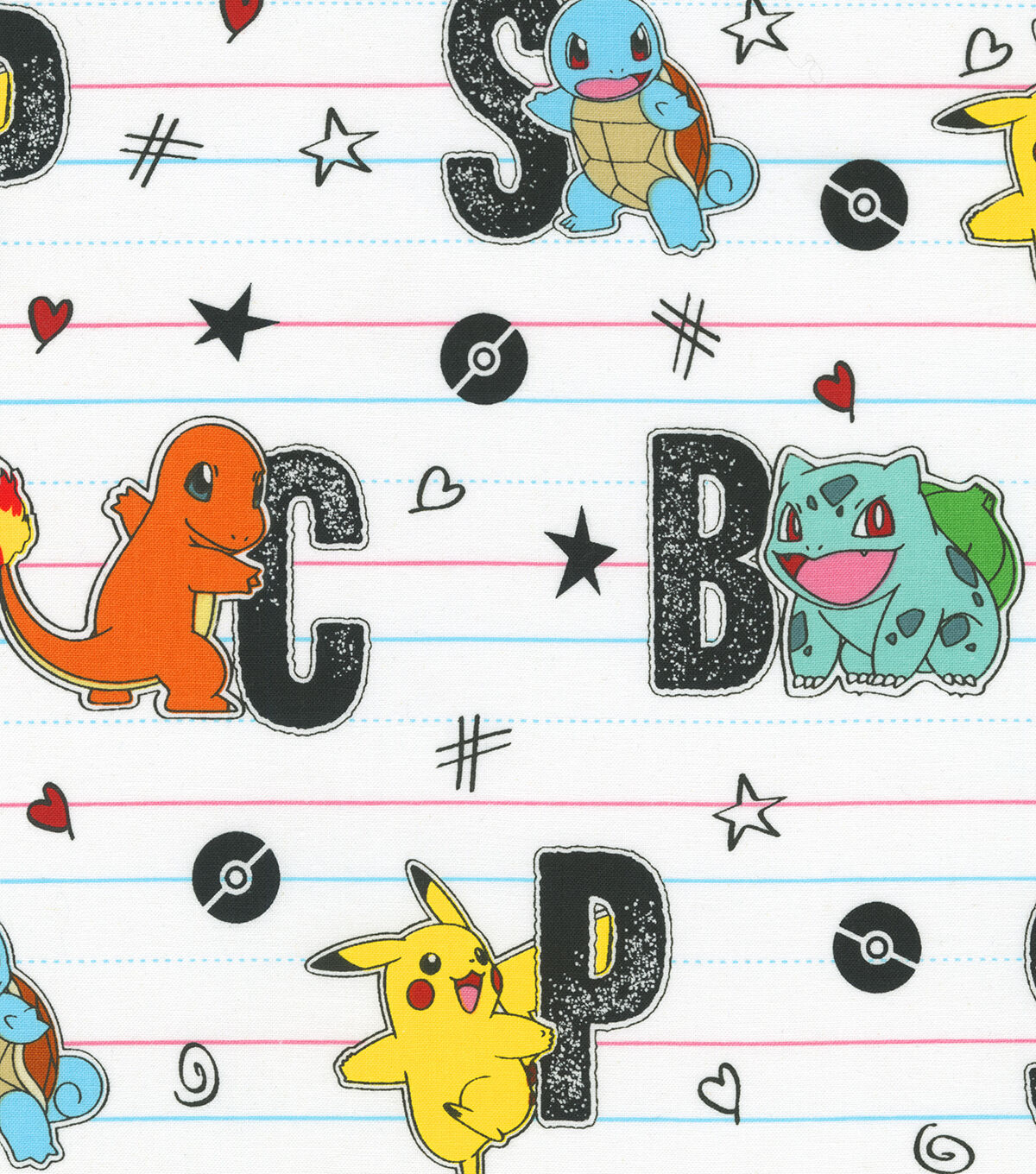Robert Kaufman Pokemon Abc Cotton Fabric