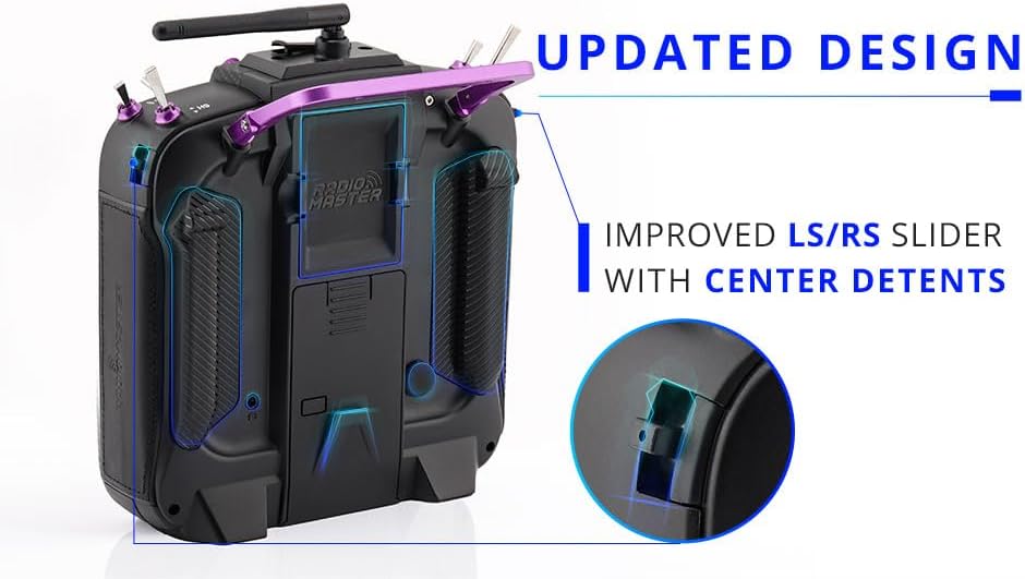 RadioMaster TX16S MAX MKII Carbon Purple JB Color with Sound Pack Hall Gimbal Remote Control RC Transmitter ELRS Mode 2 (ELRS Mode 2 with 6200)