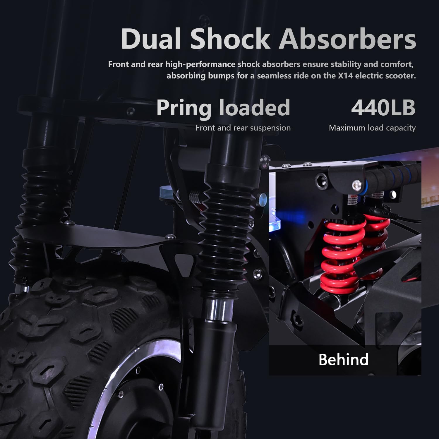 High-Performance Electric Offroad Scooter - 62 MPH Fastest Dual Motor, 10000W, 80-Mile Range, 14