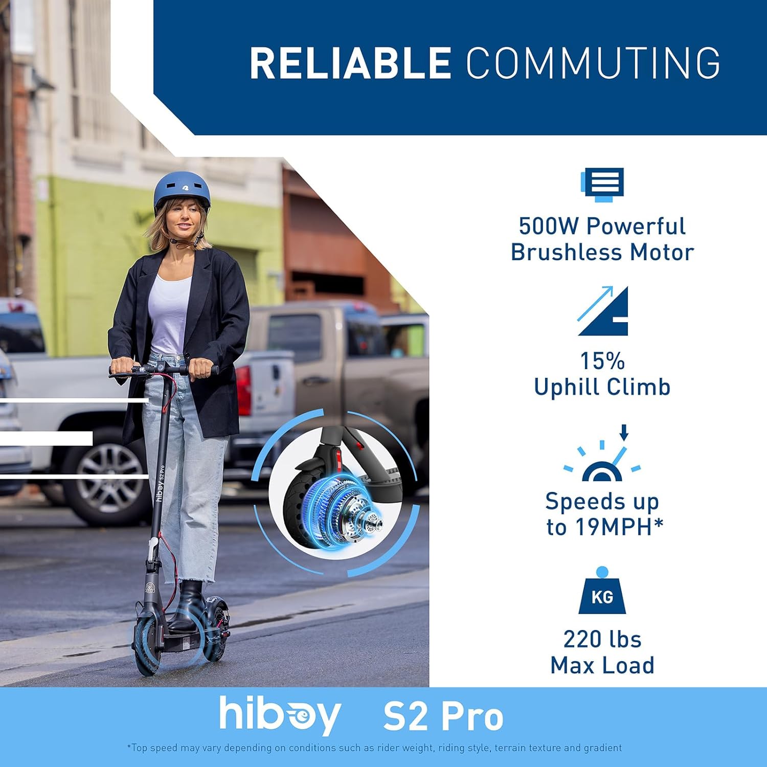 Hiboy S2 Pro/X300 Electric Scooter, 500W Motor, 10