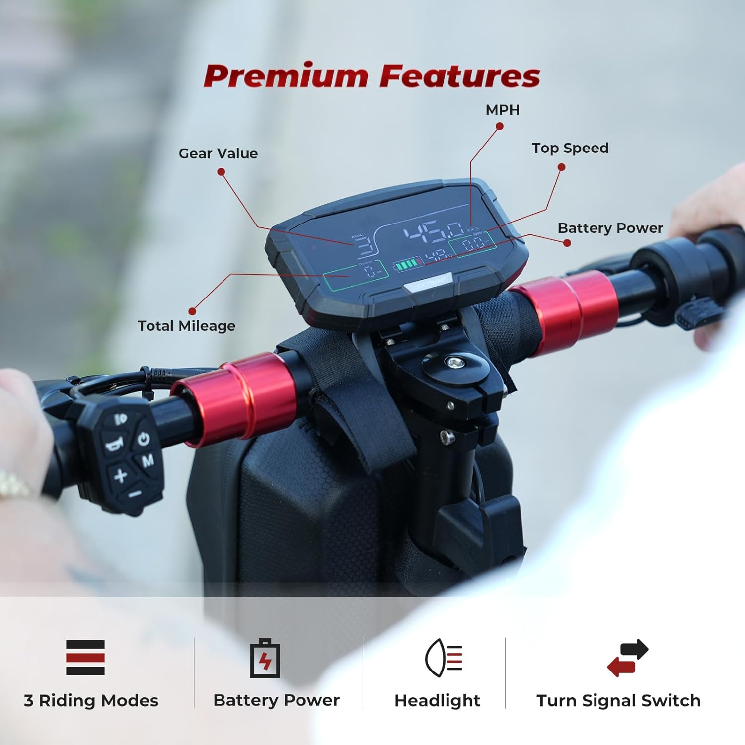 isinwheel Electric Scooter Adults, 22-37 Miles Long Range, 21-28 MPH Max Speed, 1000/800/500W Motor Escooter for Adults Commuting, Foldable E-Scooter with Turn Signal & Dual Shock Absorbers