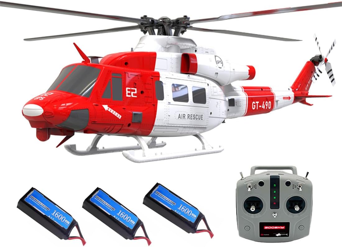 GOOSKY E2 UH-1Y RC Helicopter, 2.4G 6CH Dual Brushless Simulation Stunt Aircraft Model with GPS, Auto-Stabilization One-Key Return (RTF Version)