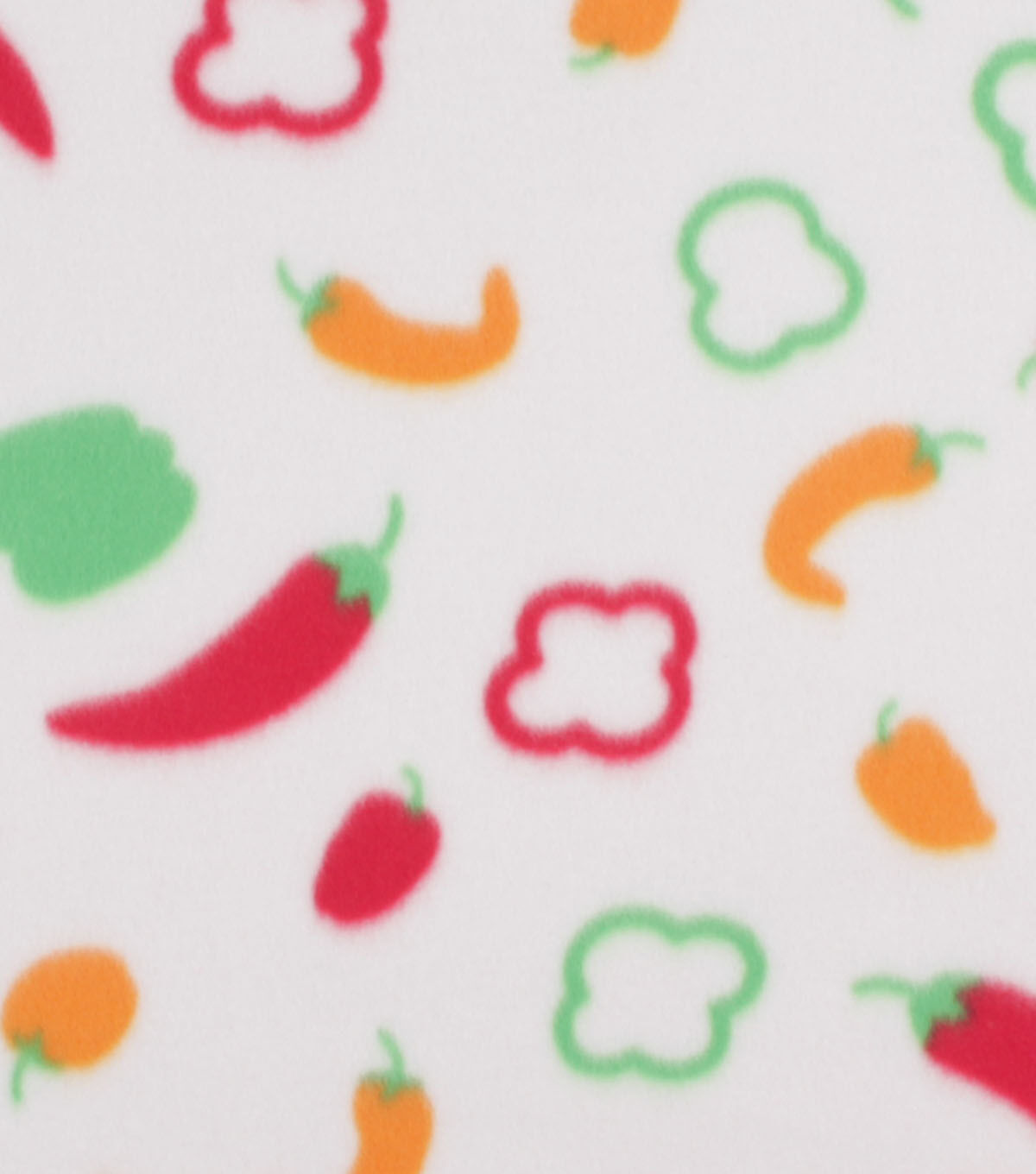 Peppers on White Blizzard Fleece Fabric