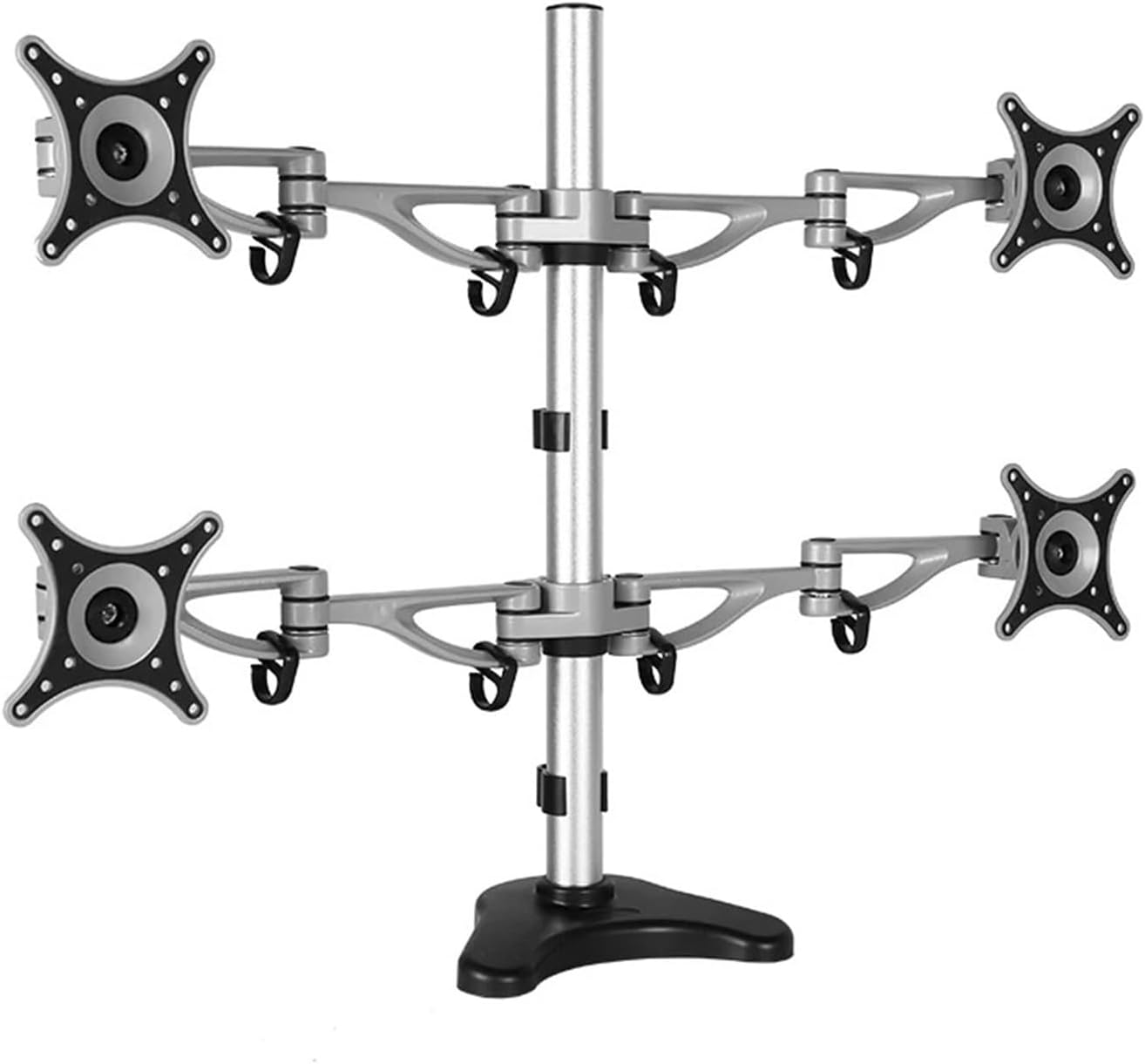DLB204 Aluminum Alloy Full Motion 4 Screen Monitor Stand Desk Clip and Grommet LED LCD Monitor Mounting Bracket