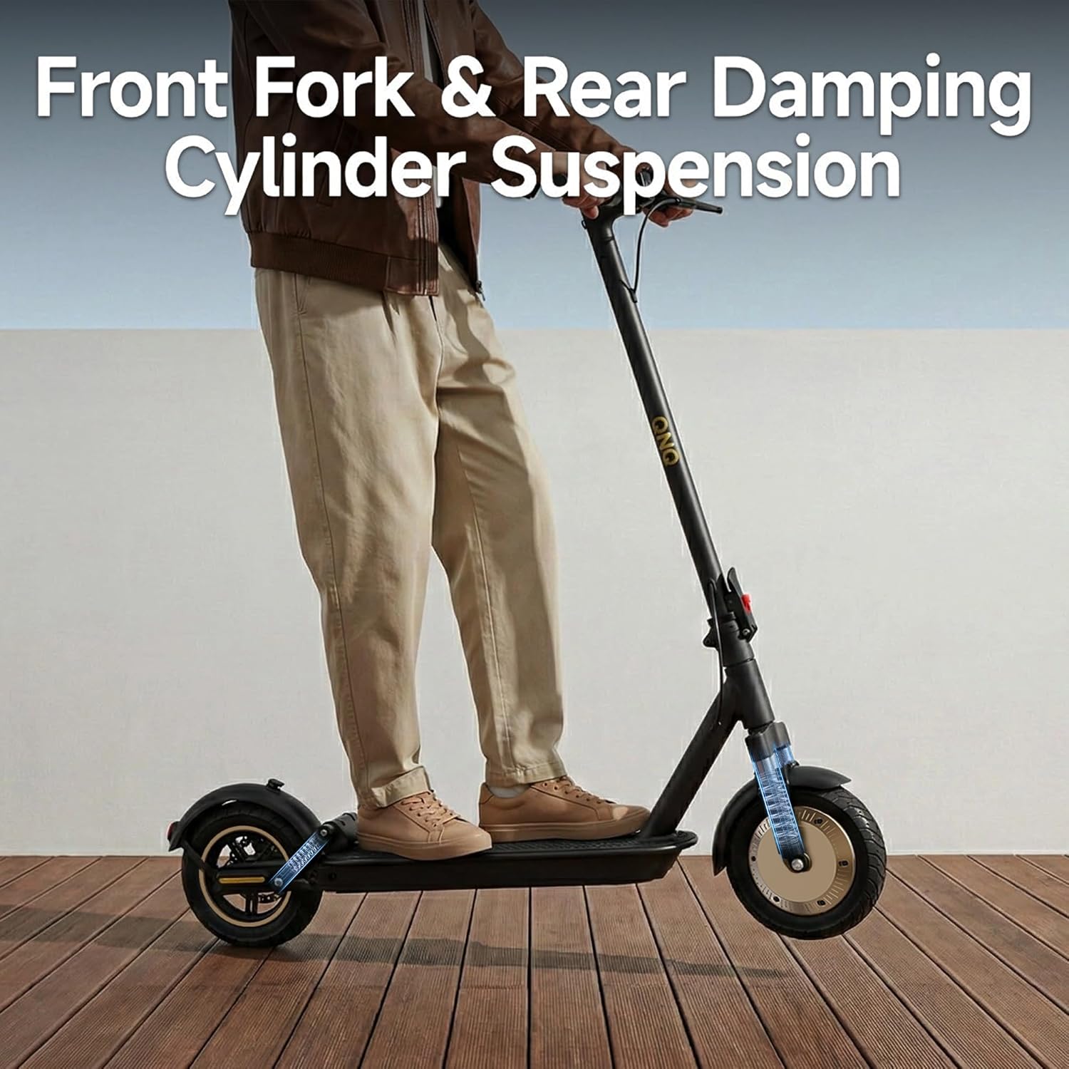 Electric Scooter, 10'' Soild Tires, 750W Motor, Dual Suspension, 21 MPH Top Speed, 25-30 Miles Long Range, Dual Braking, Max Load 264 lbs, Folding, Commuting, E Scooter for Adults Teens