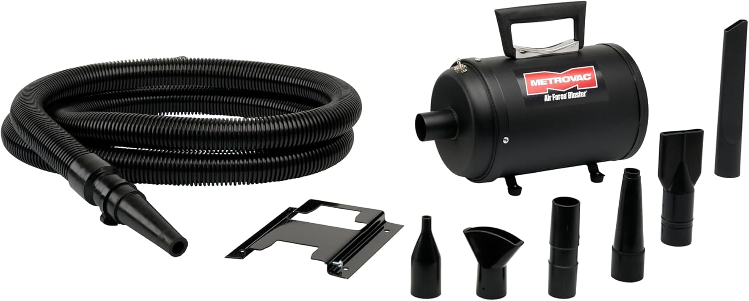 METROVAC B3-CDAFBR Air Force Blaster, Lightweight Car & Motorcycle Vacuum Cleaner, Dryer w/Accessories, Truck Air Duster, Car Cleaning Supplies