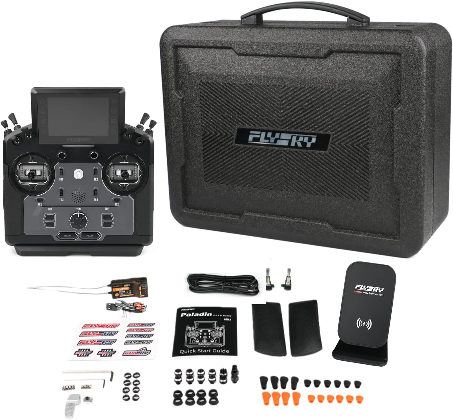 Flysky PL18 Ultra Paladin 18CH Radio Remote Controller Transmitter 3.5-inch IPS Touch Screen Compatible with FTr8B AFHDS 3 Protocol Receiver for Rc Airplane Helicopter Car Boat Robot Glider