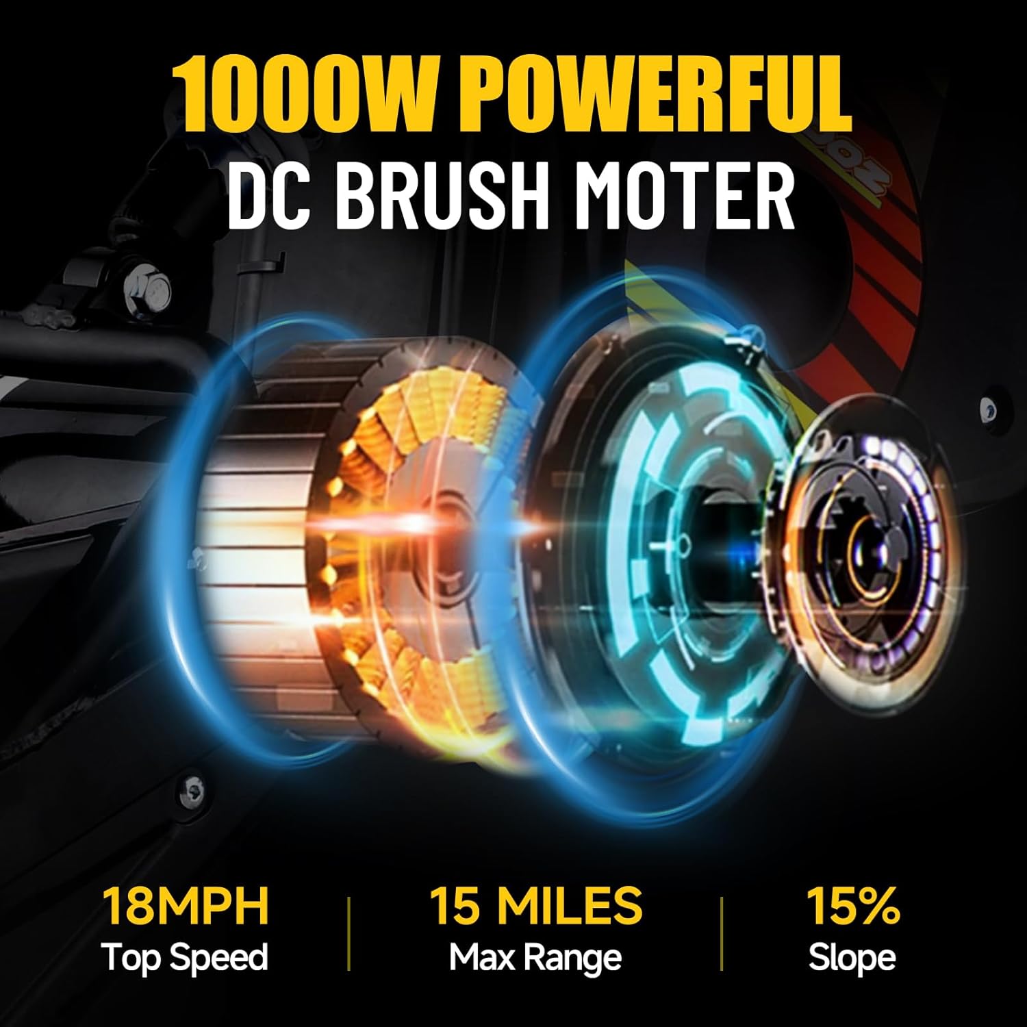 KOOZ HP112E 36V Kids Electric Dirt Bike, Electric Motorcycle with 1000W Motor | 15-Mile Range &3 Speed Modes for Ages 8-14 (Orange)