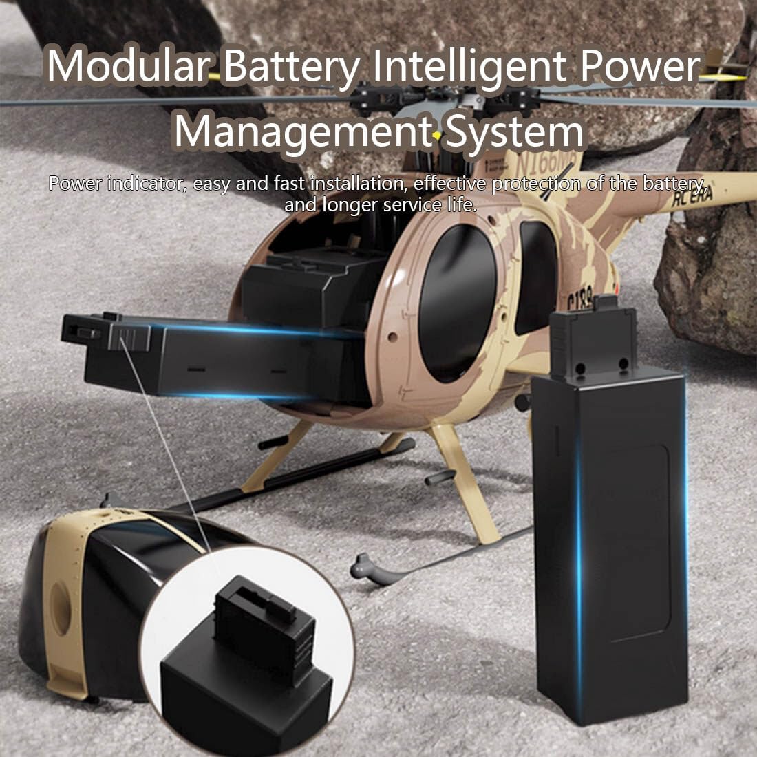 RC Helicopter, MD500 C189 Aircraft Model 1/28 2.4G 4CH Single-Rotor Helicopter Model (RTF Version)