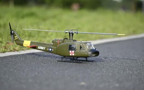 Helidirect FlyWing UH-1 Iroquois V4 Scale Helicopter RTF - FlyWingRC Remote Control Helicopter for Adults (Green)