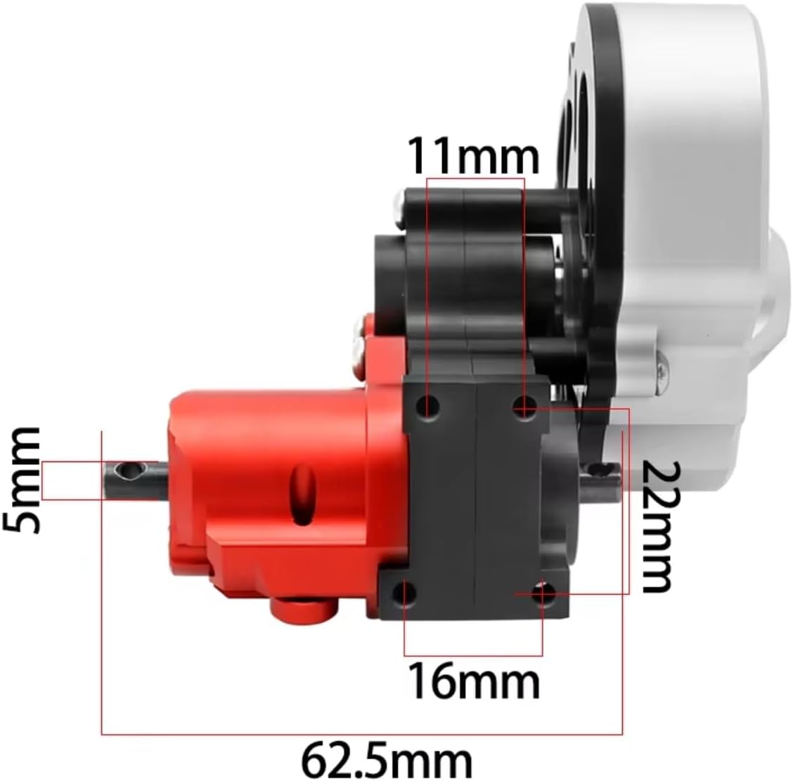 For SCX10 I II 90046 For Wraith 1/10 Metal Gearbox Transmission Box With Motor Gear RC For Rock Crawler Car Upgrade Parts RC Vehicle Gearboxes