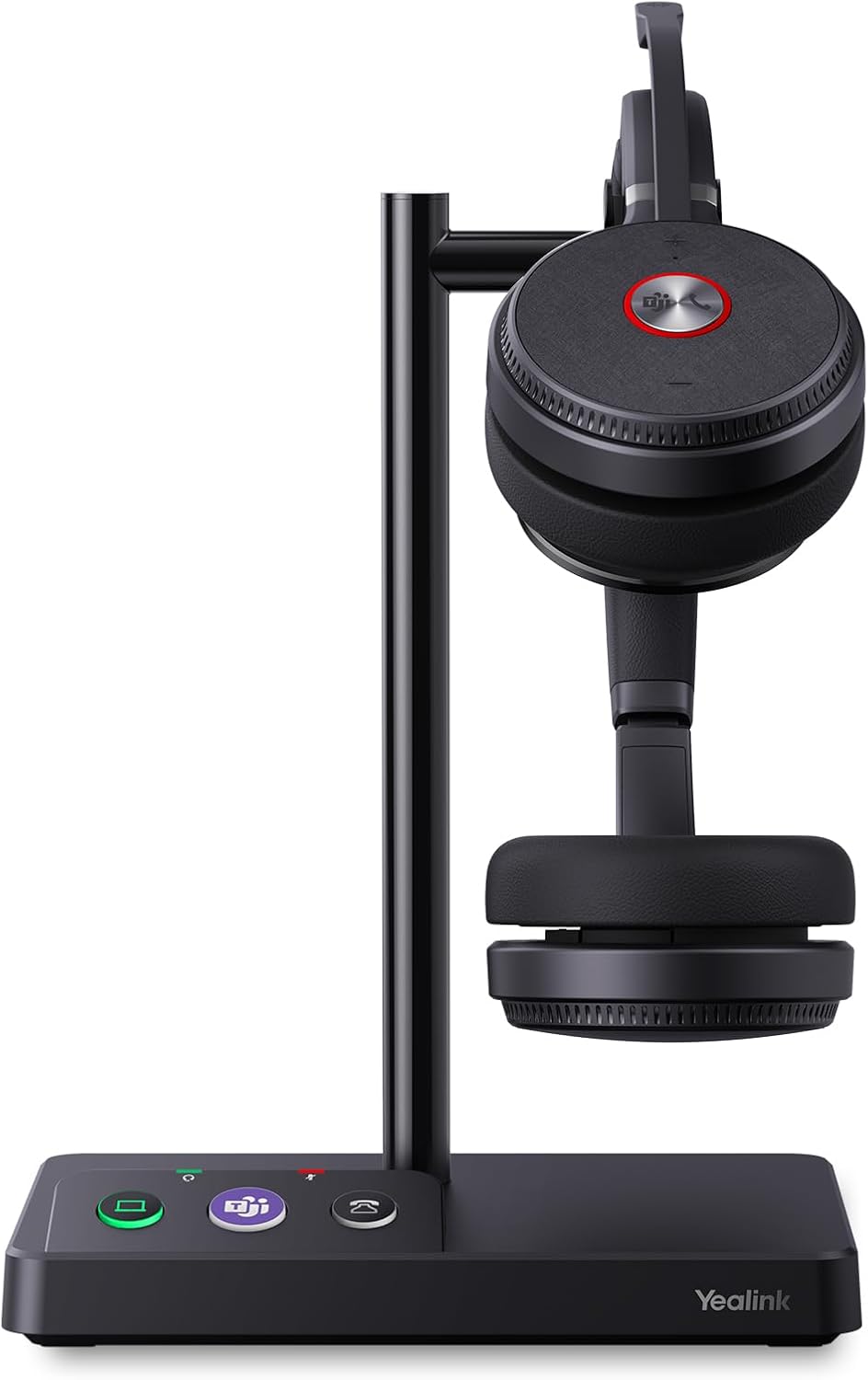 Yealink WH62 DECT Wireless Headset with DECT Base,525 Feet Range Teams/UC Zoom Certified Work Dual Ear Headset for Desk Phone and PC,Telephone Headset with Noise Cancelling Mic,Ringer,14 H Talk Time