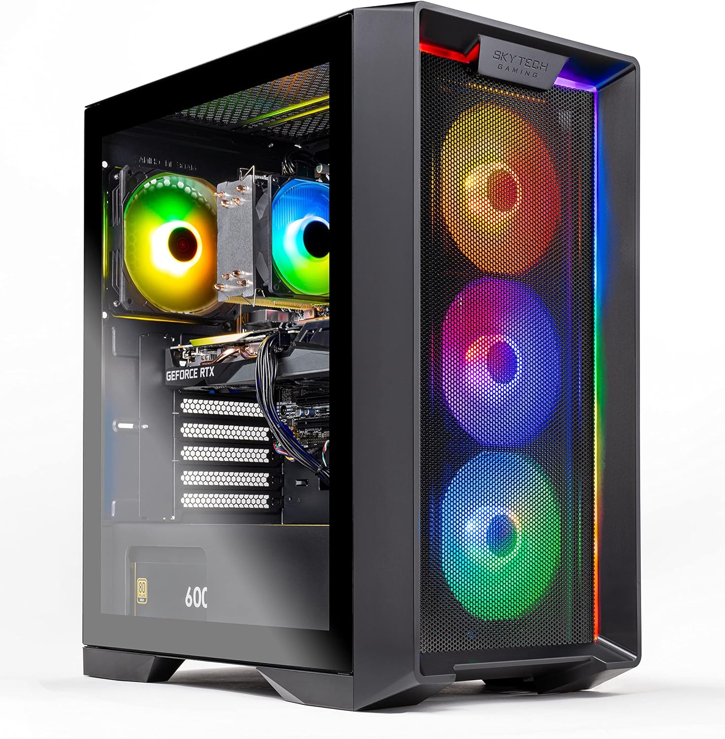 Skytech Gaming Nebula Desktop PC, Ryzen 7 5700 3.7 GHz (4.6GHz Turbo), NVIDIA RTX 5060 Ti 16GB, 1TB Gen4 NVMe SSD, 32GB DDR4 RAM 3200, 650W Gold PSU, Wi-Fi, Win 11