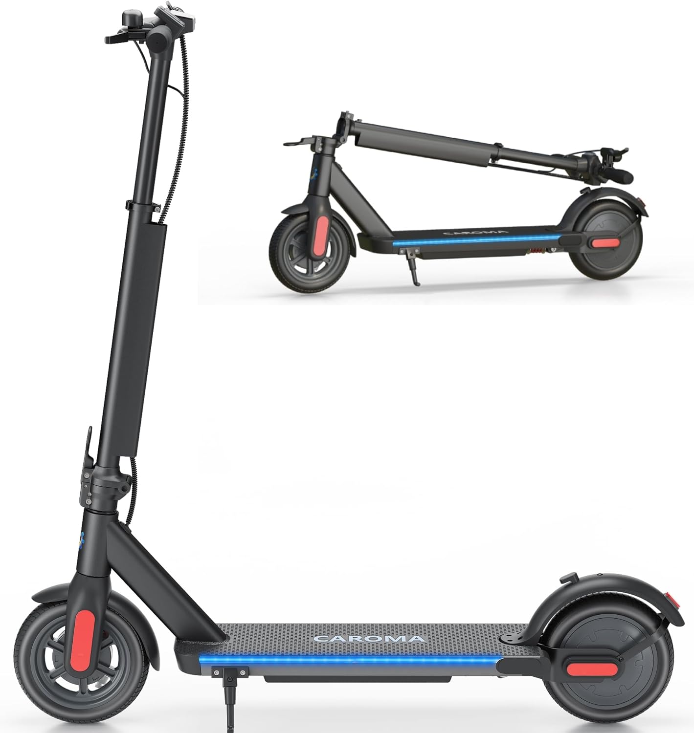 Caroma Electric Scooter with Seat Option,500/350W Motor Up to 25/20 Miles Range & 25/20 MPH Speed,9