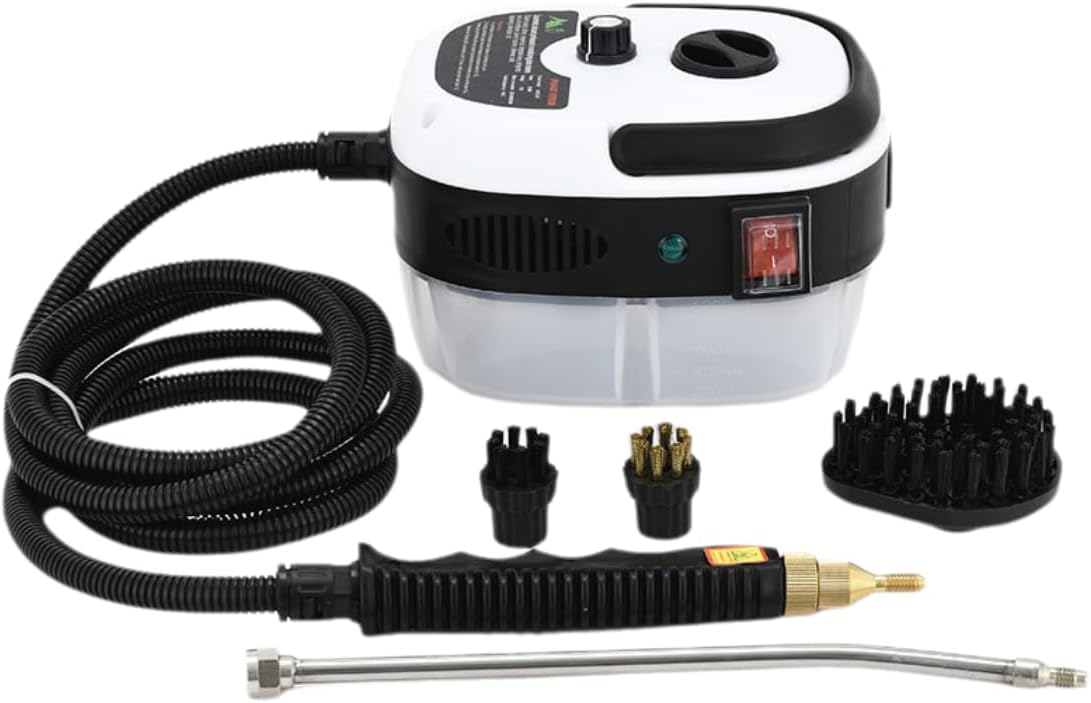 2500W Steam Cleaner Handheld Cleaning Steamer High Pressure Temperature Portable Steam Cleaning Machine for Upholstery Kitchen Furniture Bathroom Car (white)