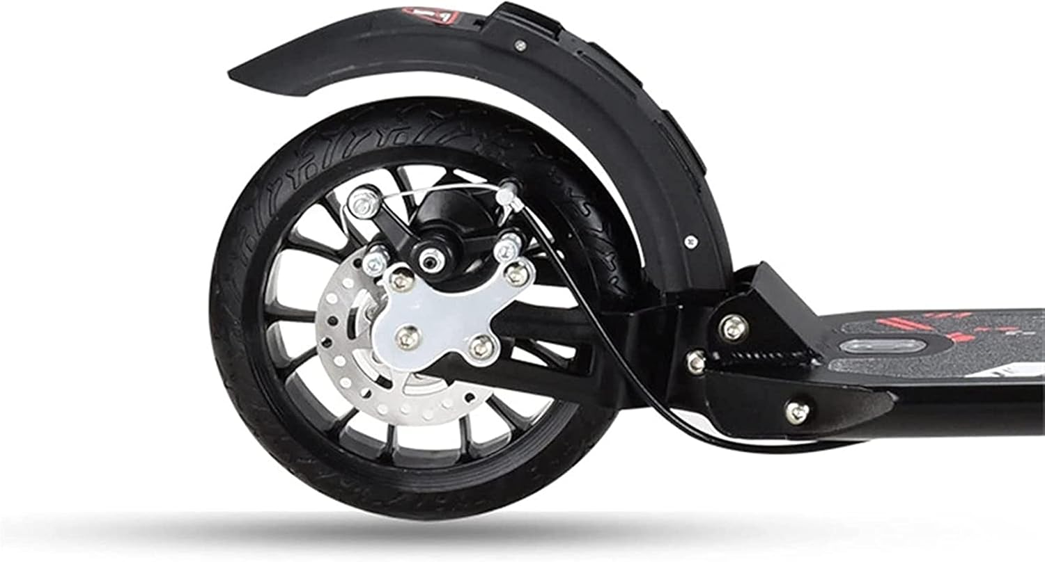 Kick Scooter Foldable PU 2 Wheels Hand Brake Bodybuilding Aluminum Alloy Urban Foot Scooter Skateboard Scooter (Color : Black)