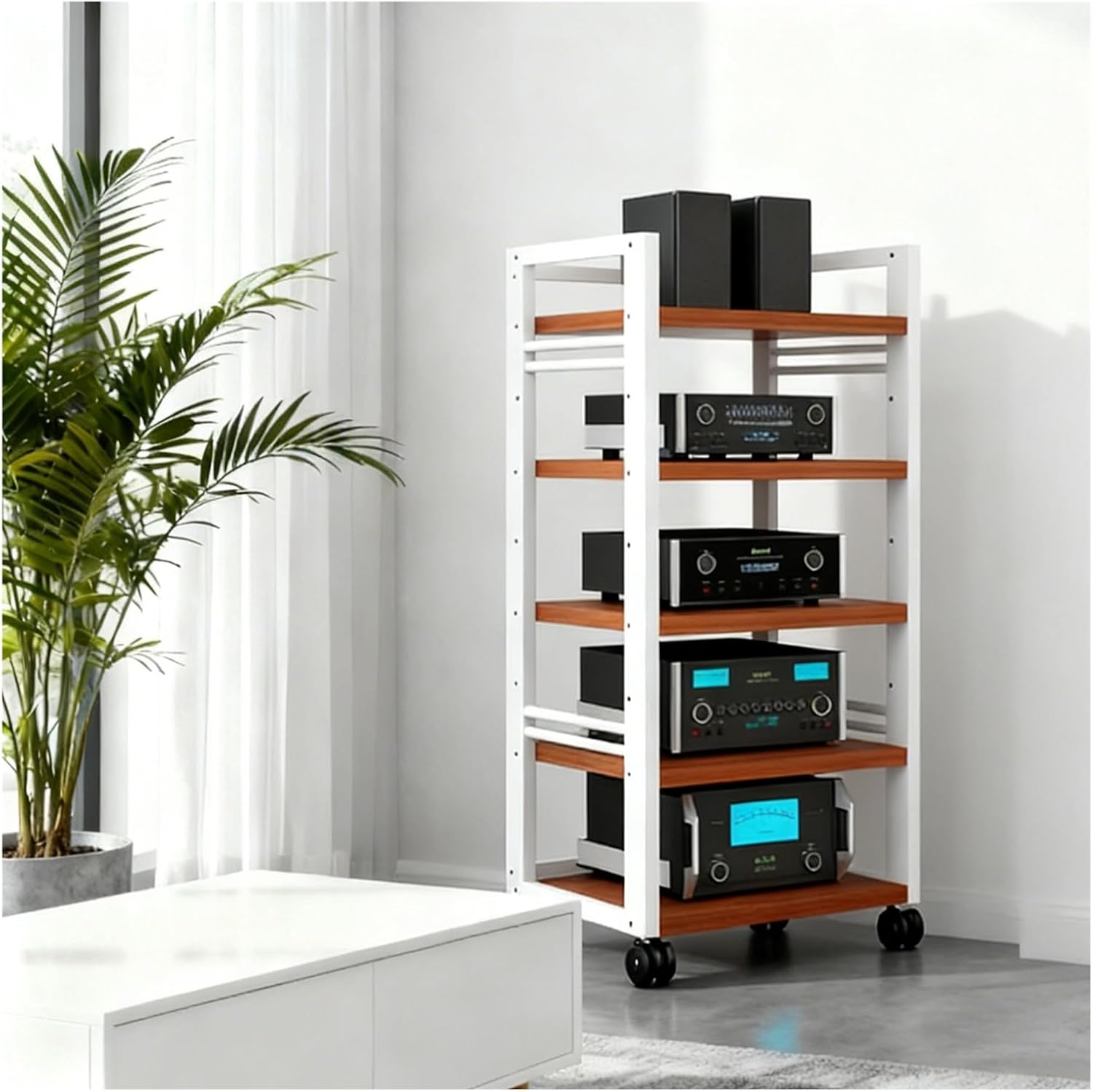 Stereo Hi-Fi Cabinet with Wheels
