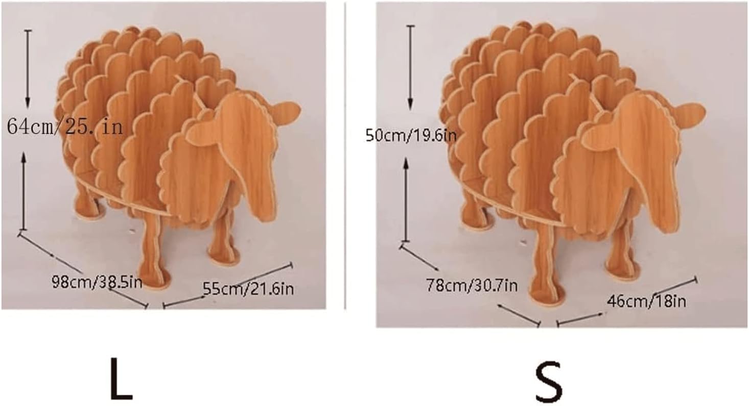 PAASHE Creative Bookshelf Eco-Friendly Solid Wood Multi-Layer Board Bookcase Animal Shape Bookshelves Classic Rack Bookcase