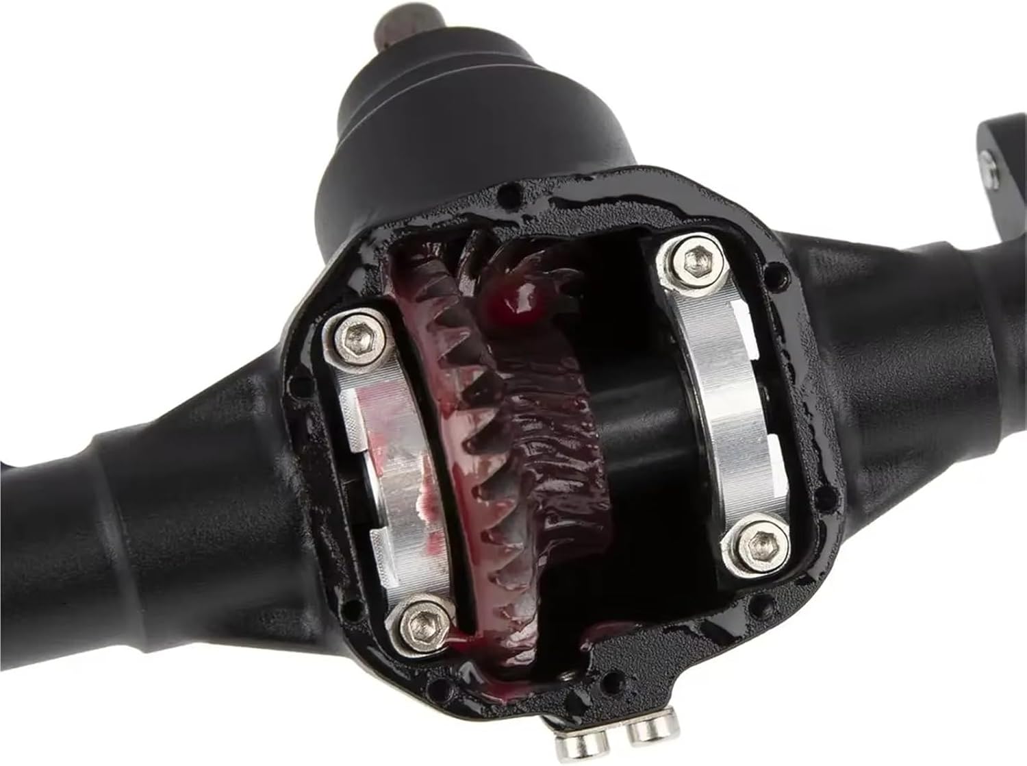 RC Car Parts Compatible with Axial 90046 90047 for RGT 86100 for SCX10 II 1/10 RC Car Crawler Parts Machined Aluminum Front and Rear Straight Axle(Black)