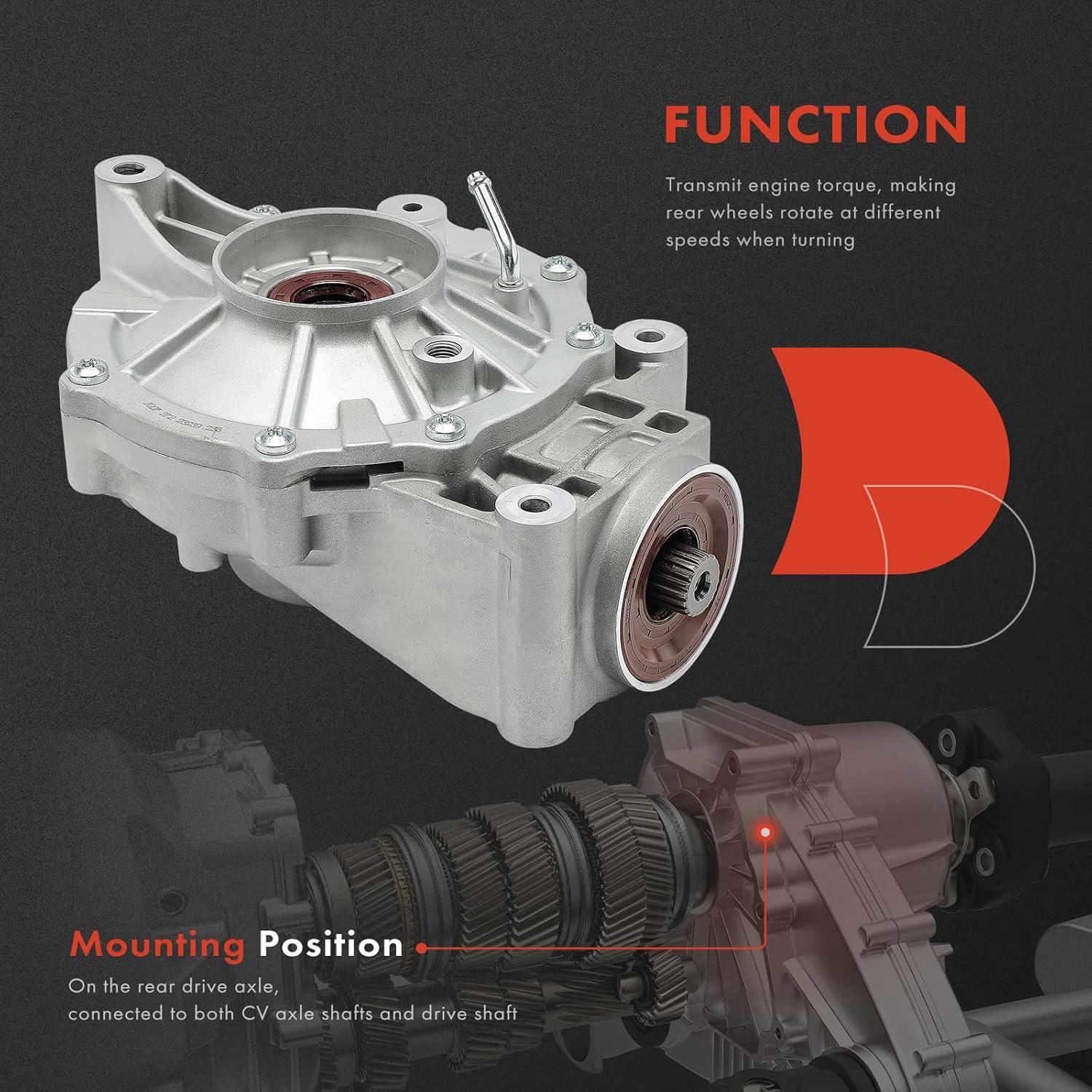 A-Premium Rear Differential Assembly Compatible with Can-Am Maverick 1000, Maverick 1000R, Maverick Max 1000R, Maverick Trail 1000R, Maverick Trail 800R, Maverick X3 900 HO, Maverick X3 Max R