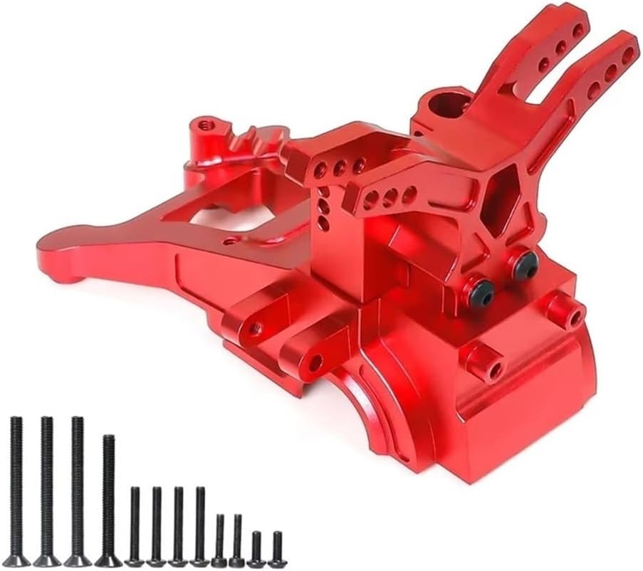 RC Car Parts for Arrma 1/10 3S Bigrock for Granite for Senton for Typhon 1/8 Metal Front and Rear Gearbox Housing Gear Box Upgrade Parts Accessories(Red)