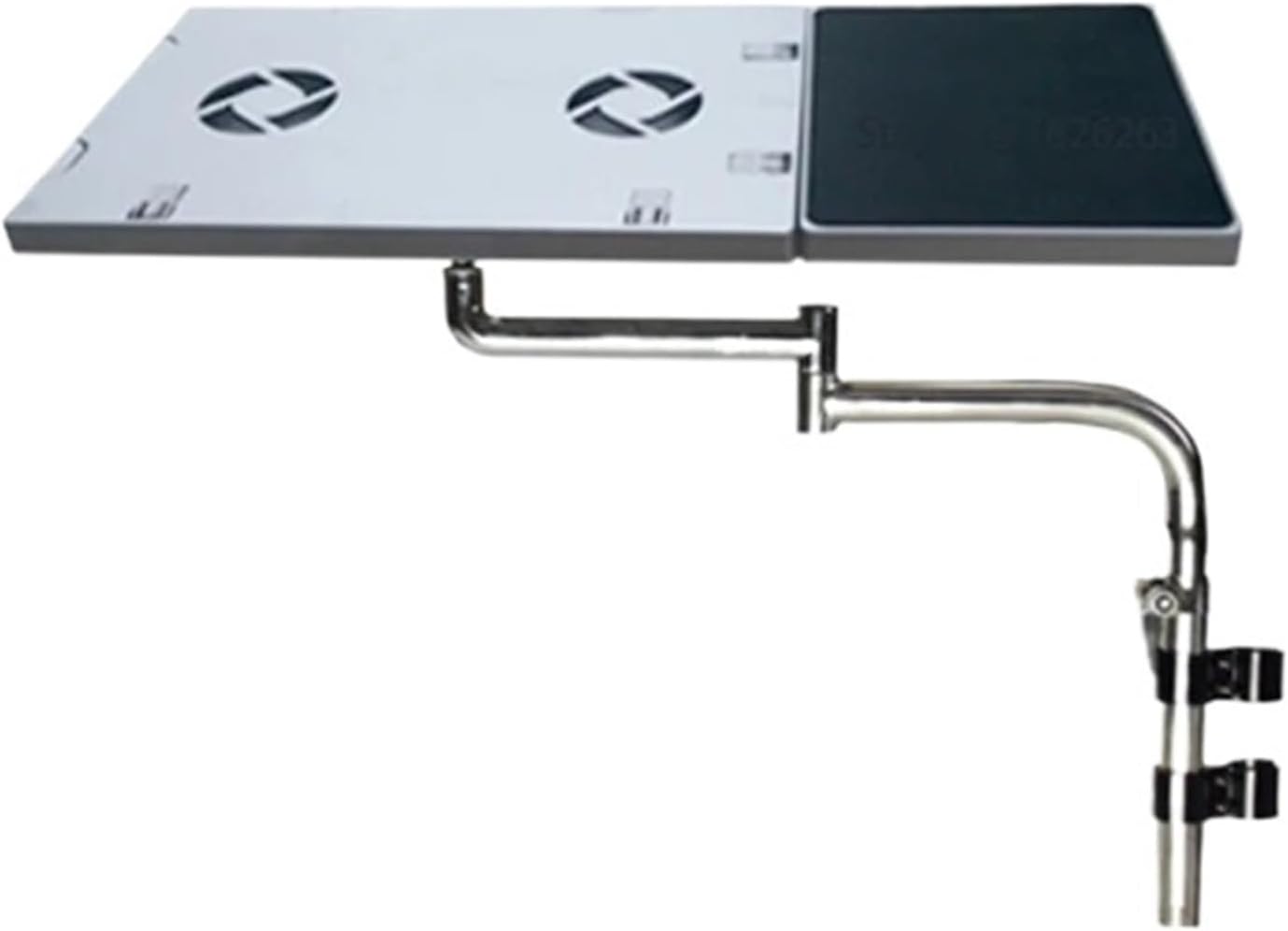 OK151 Multifunctional Bow Chair Clamp Laptop Stand Keyboard Pad Support Bracket(Black)