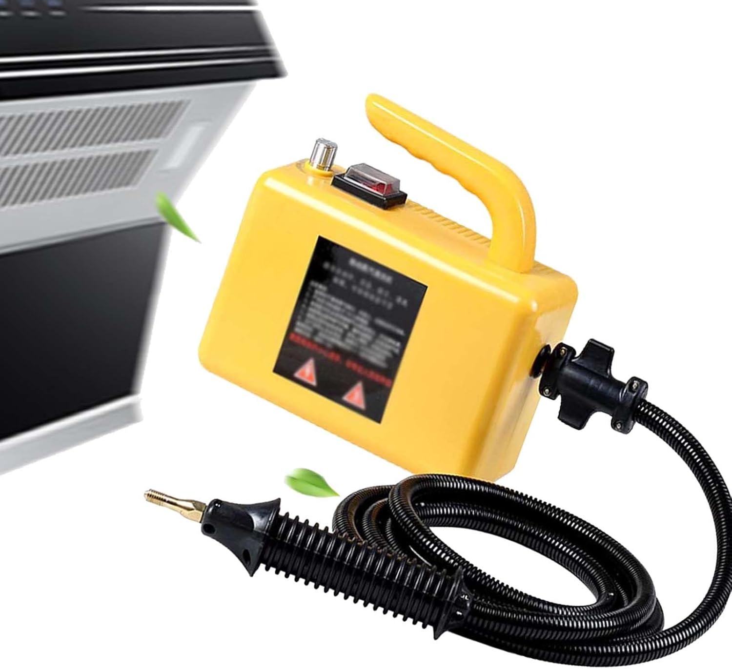 Handheld High Temperature Cleaner,2600W High Pressure Steam Cleaner,Tankless for Kitchen,Bathroom,Furniture and Car (110V/220V),Yellow-220V