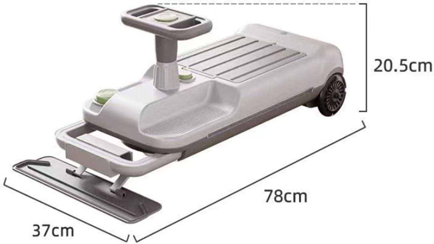 Bicycles Electric Wiggle Car Swing Car Balance Bike Portable Ride On Cleaning Go Kart with Trailer for Age 3 and Up(Khaki)