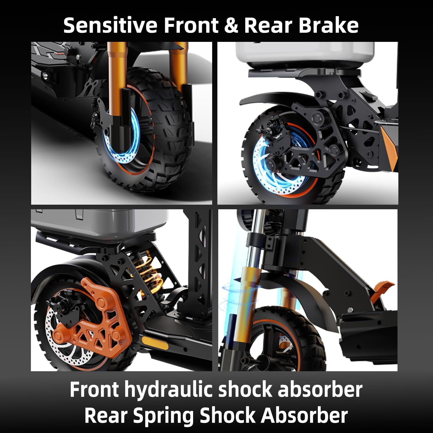 Ruitoo® Electric Scooter, 1000W/1600W/5600W Motor, Off Road Electric Scrooter Adults, 27/32/34/47Mph Top Speed, 28/35/44/50/53 Miles Max Range, Foldable E-Scooter Support Return