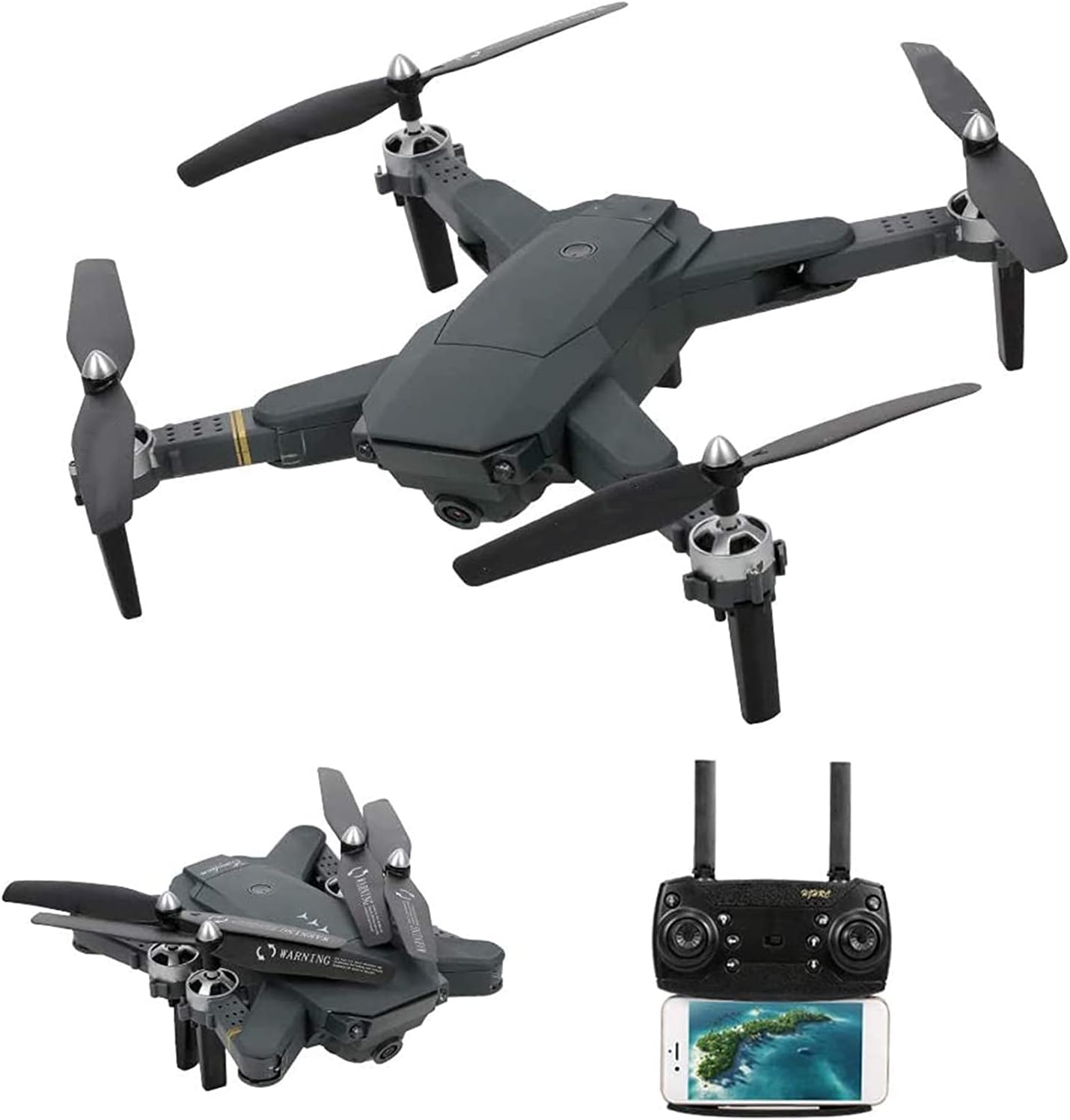 RC Drone with 1080P HD Camera Trajectory Flight Altitude Hold Headless Mode Support APP Control Foldable RC Quadcopter 2 Batteries