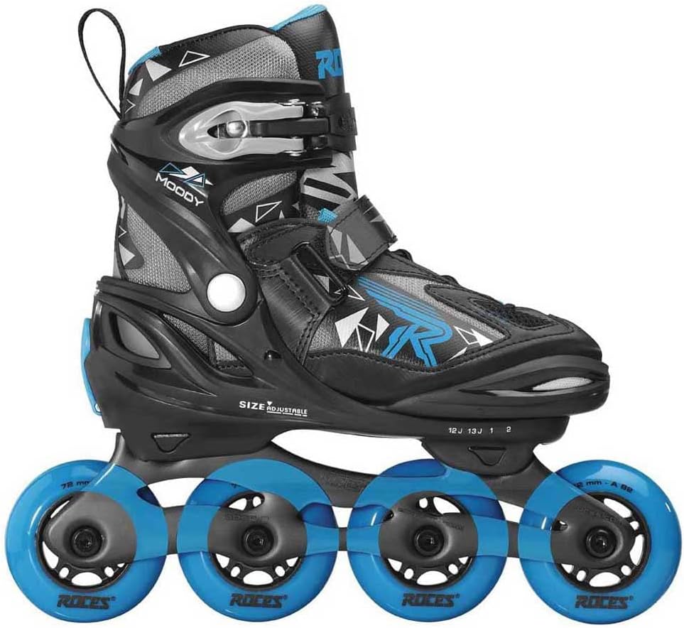 Roces Boys Moody Boy TIF Inline Skates - Black-Astro Blue, 36-40