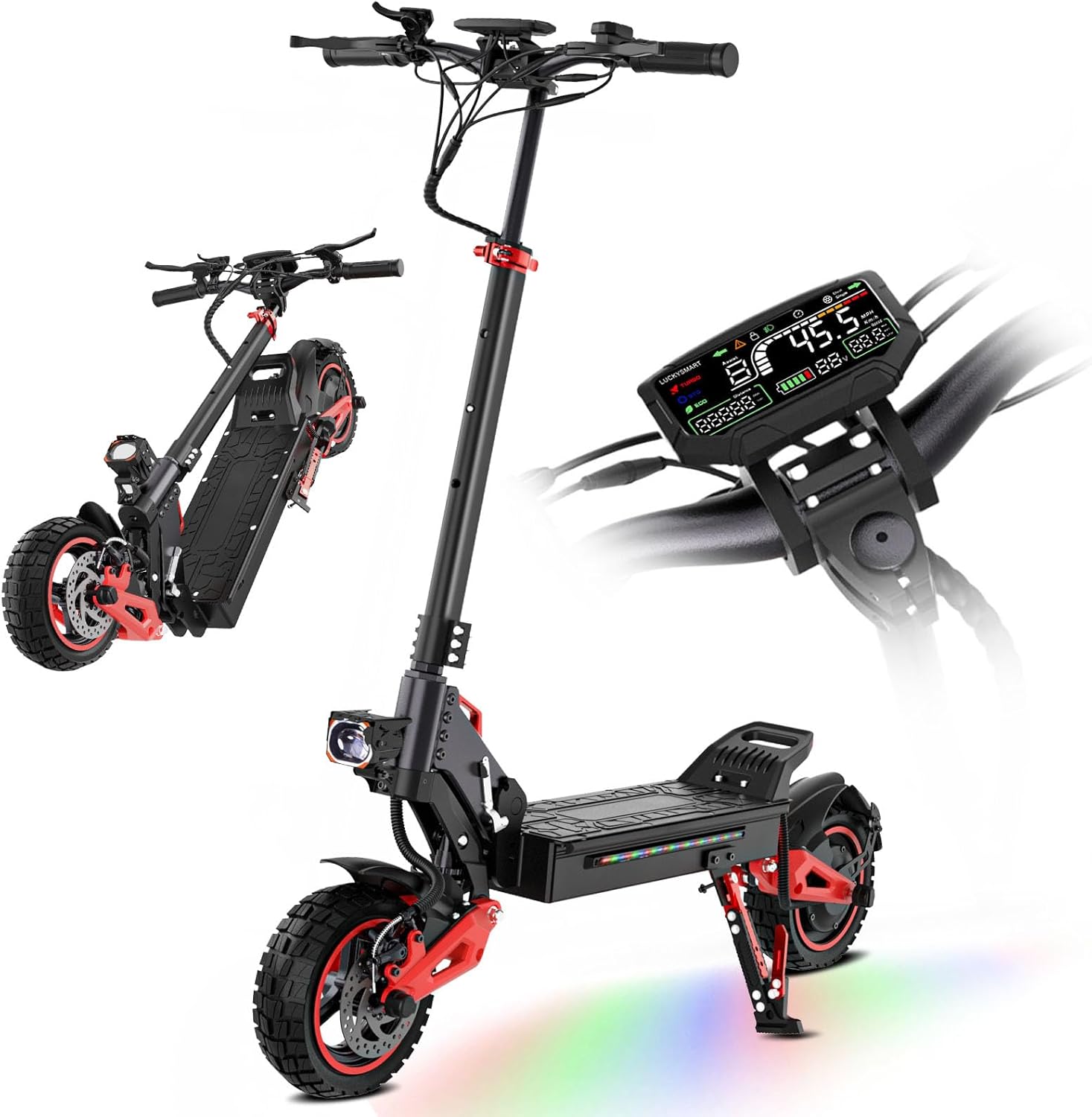 Offroad Electric Scooter Adults with Seat - 37-40 Miles Long Range Escooter,1200W Motor, 34MPH Fast Electric Scooters,48V 18/21AH Battery,11