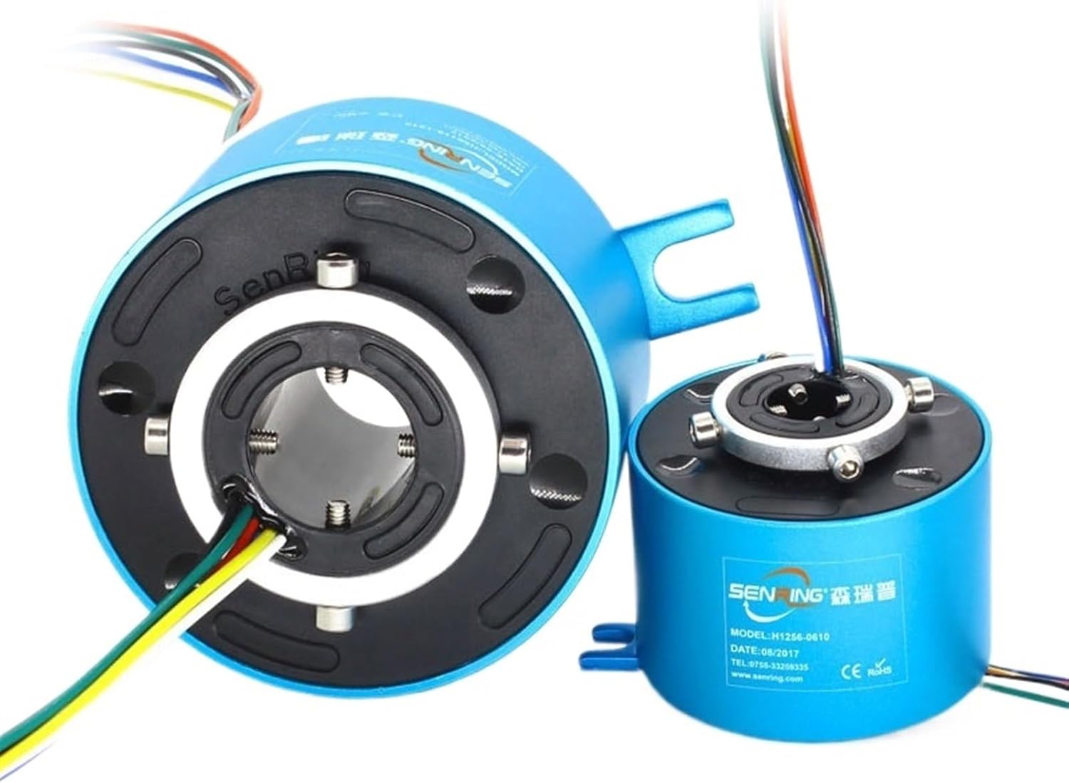 Slip Ring with Hole Size 38.1mm OD 99mm Rotating Conductive Hallow Shaft Slip Rings 12/18/24 Wires 10A Rotary Union(38.1x99mm 24CH 5A)