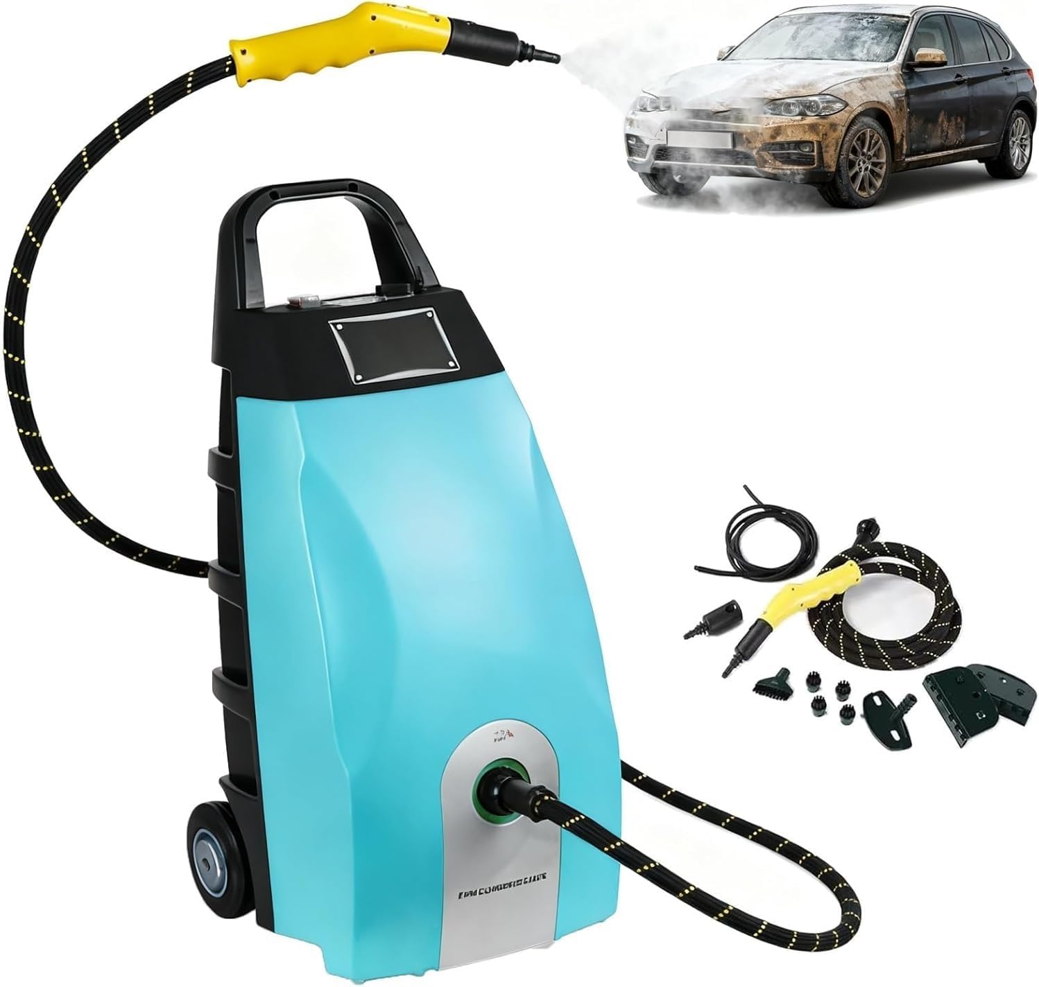 3000W High Pressure Steam Cleaner with 3.5L Water Tank, Portable Steam Washer, with Multiple Accessories for Home Sur-Faces, Automotive Interiors(Yellow)