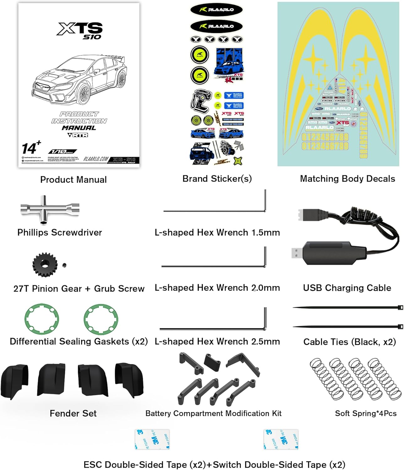 RIAARIO 1/10 Brushless RC Cars, Rally Car, RTR for Beginner, 40+ MPH, 4WD, Waterproof Electronics, Carbon Fiber, Blue, Ages 14+