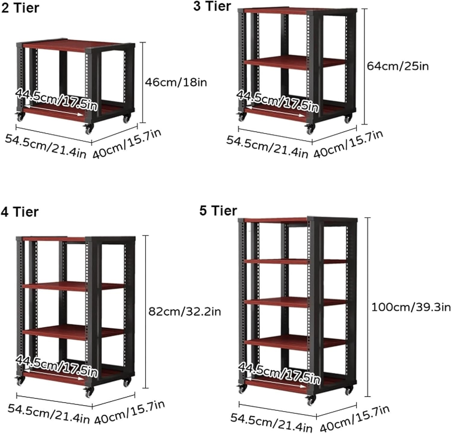 PZEOB Audio Rack Cabinet Wooden Audio Tower Rack Open Media Stand with Adjustable Shelves Audio-Video Shelving Unique Stereo Stands(Natural