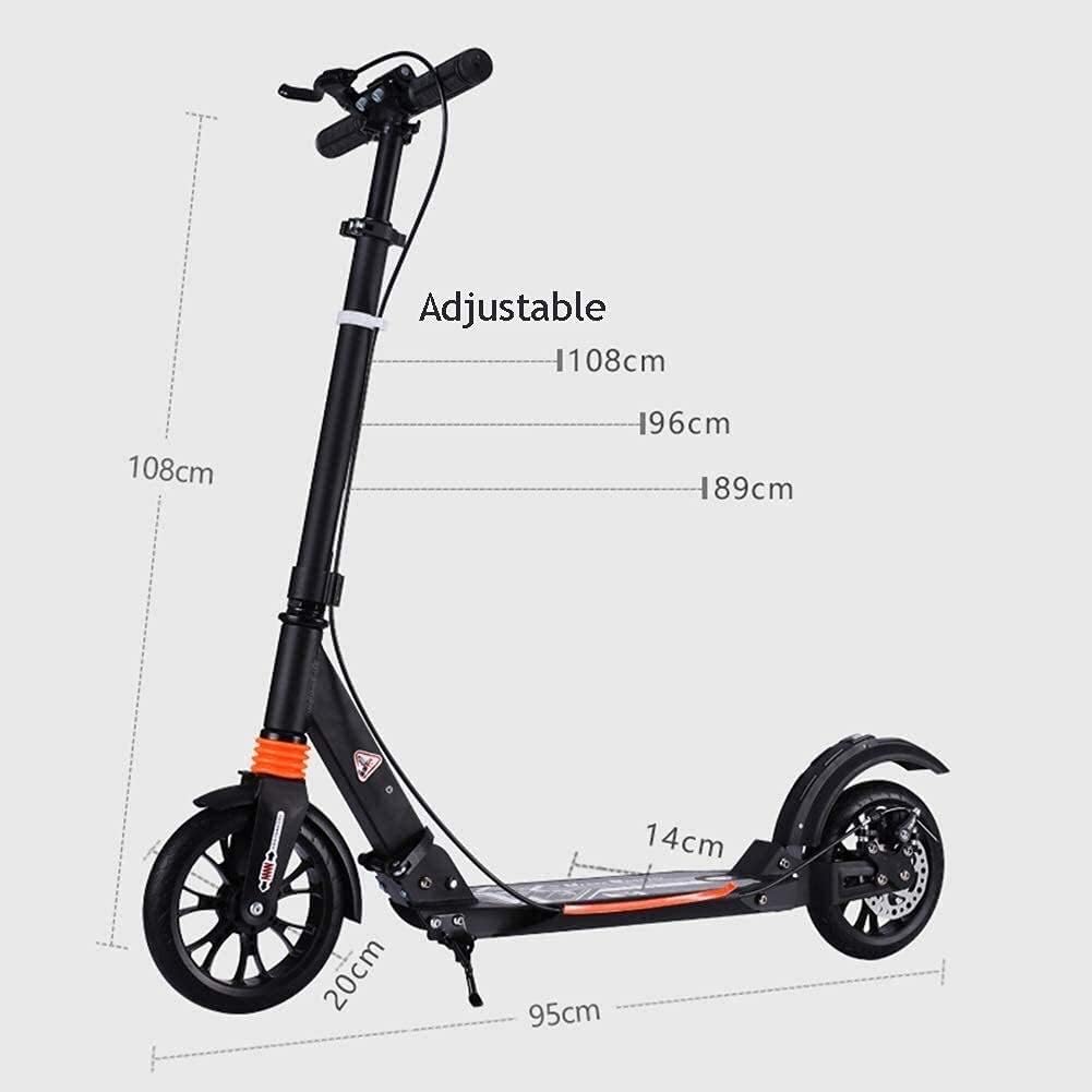 Scooters Kick Scooter for Adults Kids Foldable Adult Kick Scooters with Disc Brakes 2-Wheel Commuter Scooters with Big Wheels Birthday Gifts for Adults/Teens/Kids Up to 100kg Non-Electric