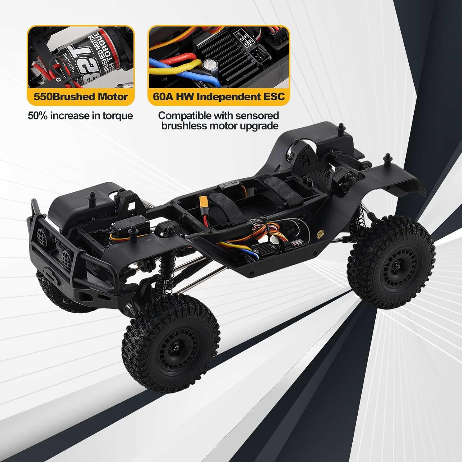 EAZYRC YKHOBBY 1/10 Scale 4X4 RC Rock Crawlers- LC79 Style 4WD Off-Road RC Rock Trucks, Manual Diff Locks, 2-Speed Transmission, Upgradeable Brushed Motor, 4WD Off-Road RS for Adults & Teens