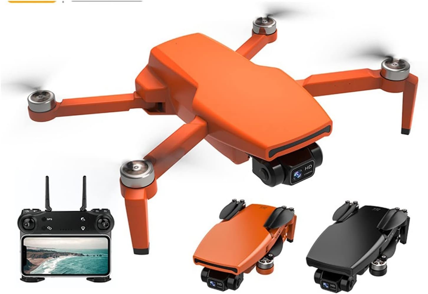 Foldable Drone Quadcopter Two- Gimbal Camera Drone GPS 5G WiFi 4K Mini Quadrocopter Professional Brushless Motor Dual Cam RC Drone (Color : Black 2B Bag Size : 1) (Pro O 3B Bag 1)