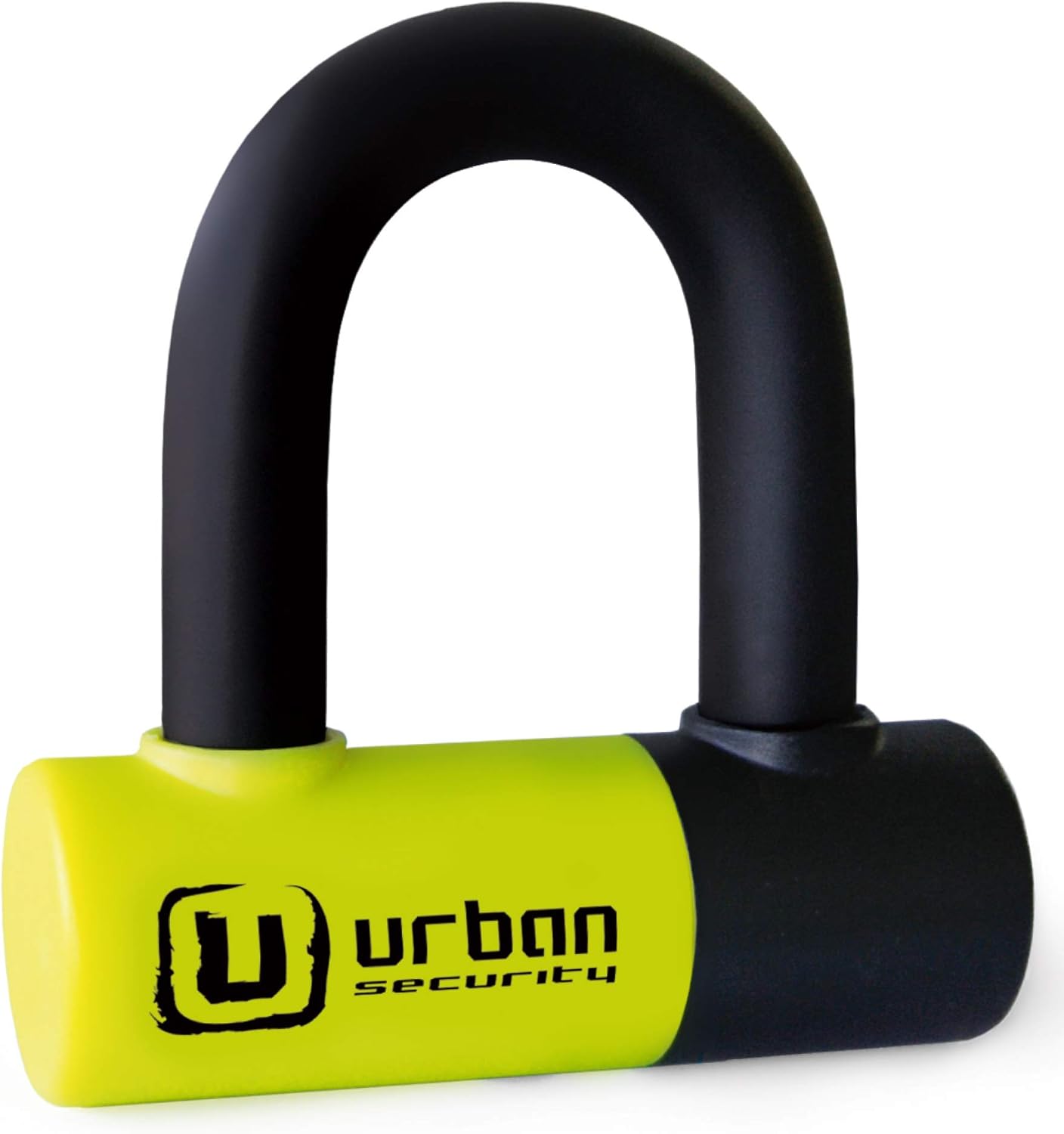 URBAN UR59K100 Anti-Theft Motorcycle High Security Chain Special Hardened Steel 13.5 mm and Solid Padlock Mini U 14 mm, for Motorcycle Scooter and E-Bike, 100 cm, Black/Yellow